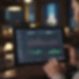 User analyzing investment data on a tablet