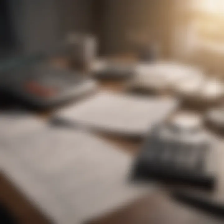 Calculator and financial documents on a table