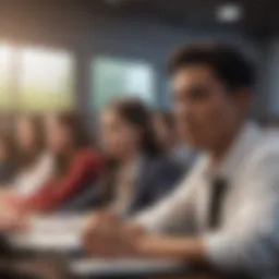 A diverse group of students engaged in a finance class