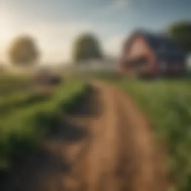 Agricultural landscape with farmhouses