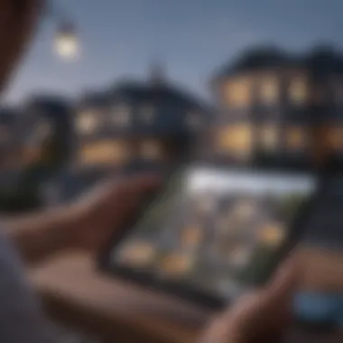 A person reviewing real estate market trends on a tablet