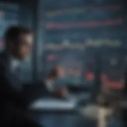 Businessman analyzing stock market data