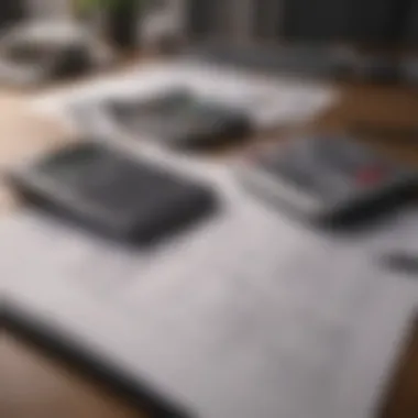 A detailed budget plan on a desk with a calculator.