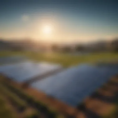 A solar farm in a vibrant landscape