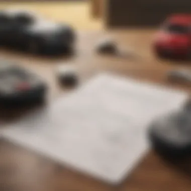 Calculator and car keys on a table