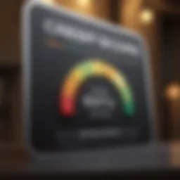 Visual representation of credit score range highlighting low scores