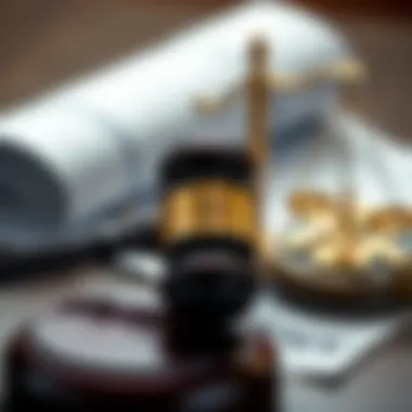 Visualizing Legal Documents and Justice Legal documents and court gavel