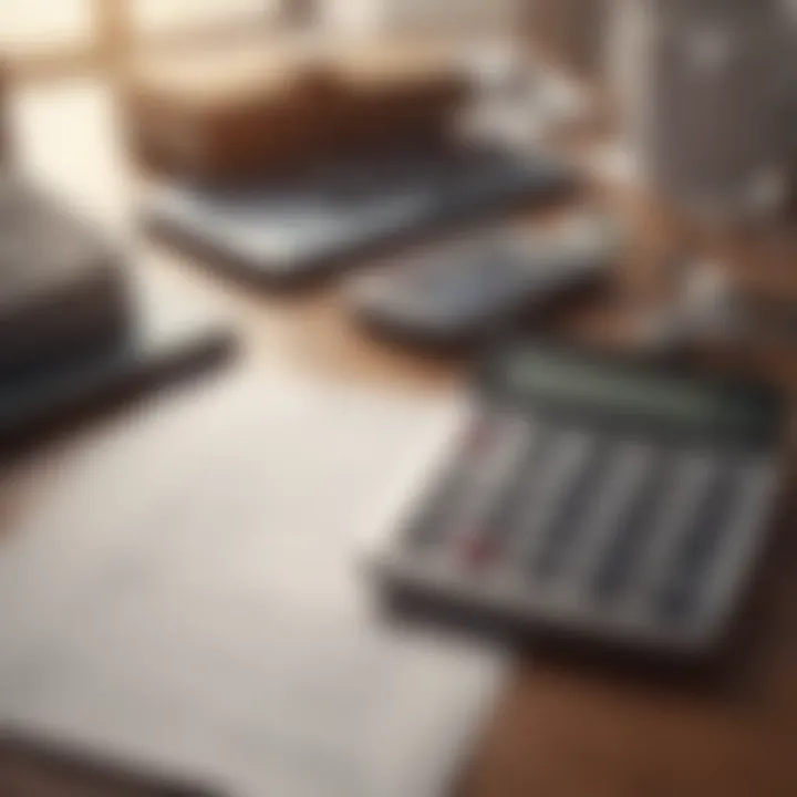 Documents and a calculator on a desk, illustrating the financial aspect of auto loan applications.