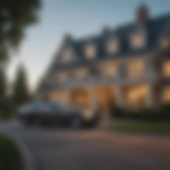 A scenic view of a car parked outside a private residence, symbolizing private auto sales.