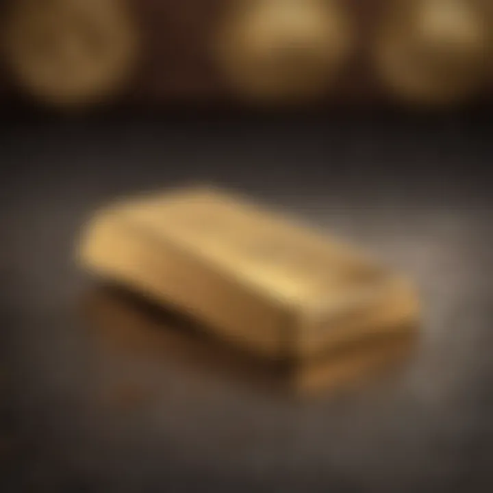 A close-up of a gold bar with certification details visible.